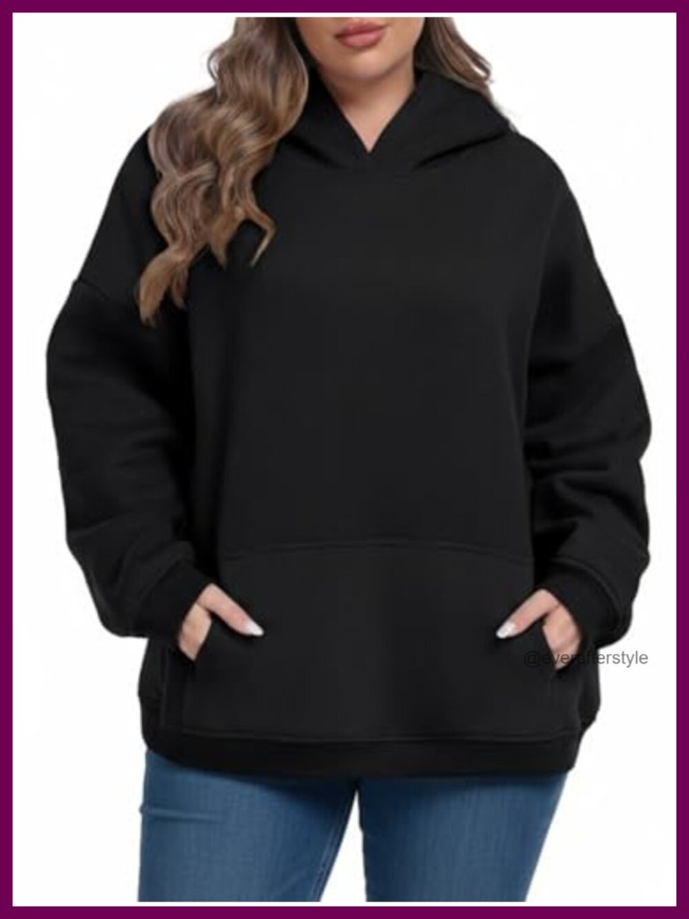 Plus Size Fleece Lined Hoodie Oversized Sweatshirt Fall Winter Pullover